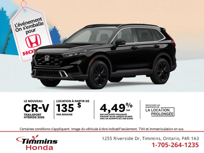 Obtenez le Honda CR-V Hybride2026 !