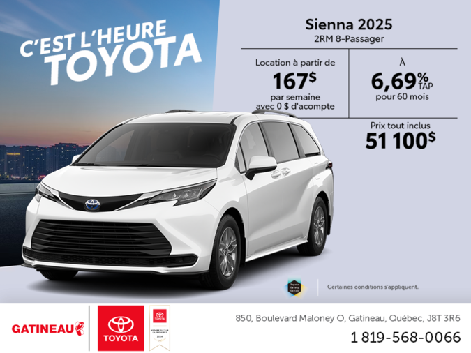 Toyota Sienna Hybrid 2025