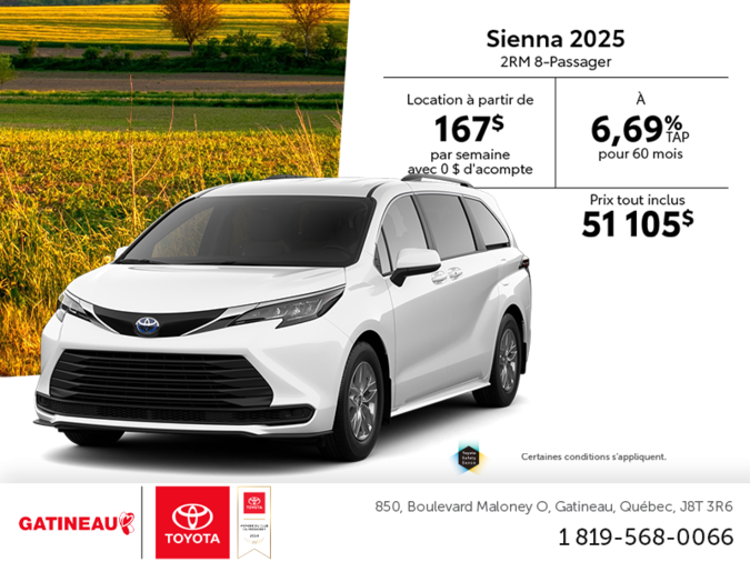 Toyota Sienna Hybrid 2025