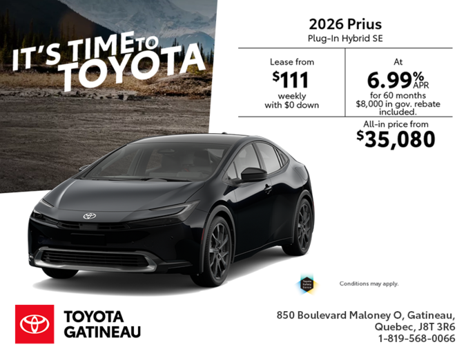 2026 Toyota Prius Plug-in Hybrid SE