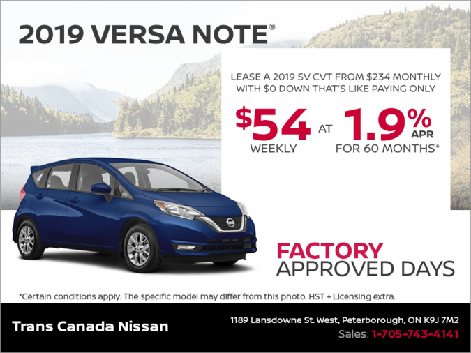 Get the 2019 Versa Note Today!