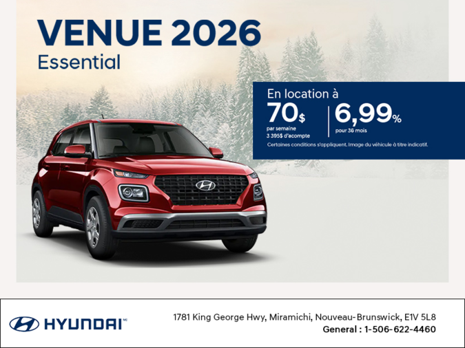 Procurez-vous le Hyundai Venue 2026