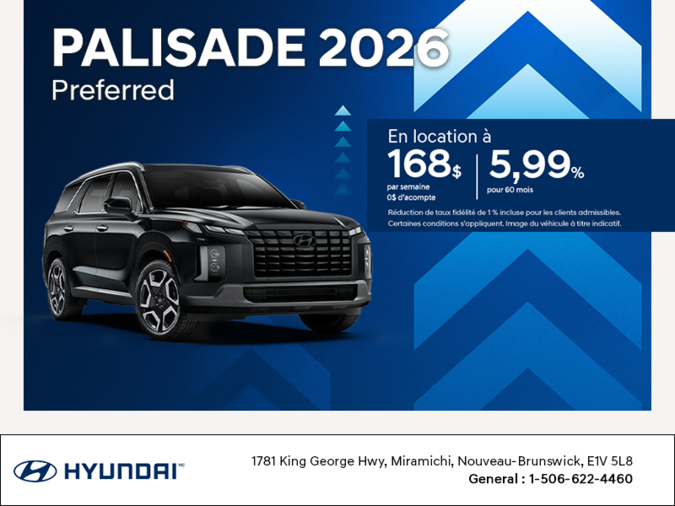Procurez-vous le Hyundai Palisade 2026