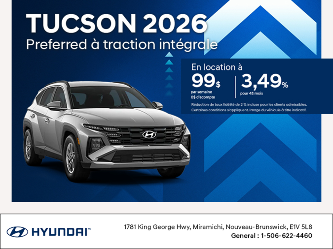 Procurez-vous le Hyundai Tucson 2026