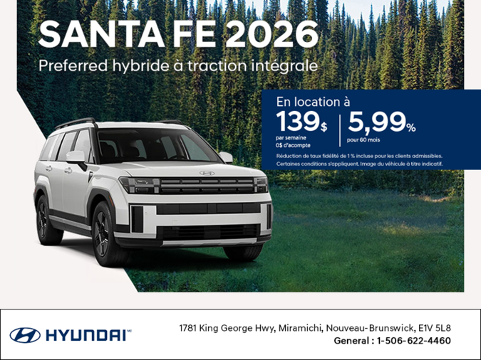 Procurez-vous le Hyundai Stanta Fe Hybride 2026