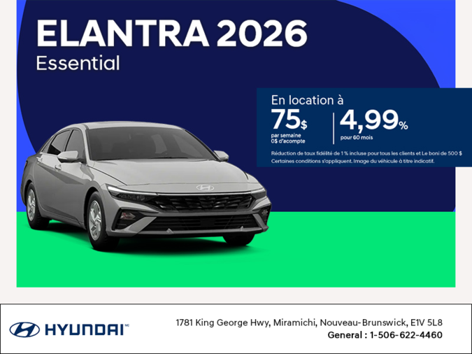 Procurez-vous le Hyundai Elantra 2026
