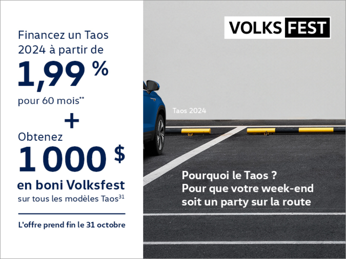 Procurez-vous le Volkswagen Taos 2024