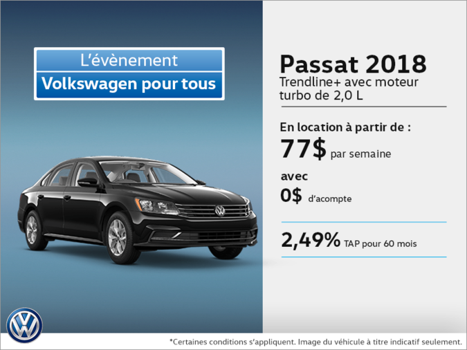Obtenez la Passat 2018 dès aujourd'hui!