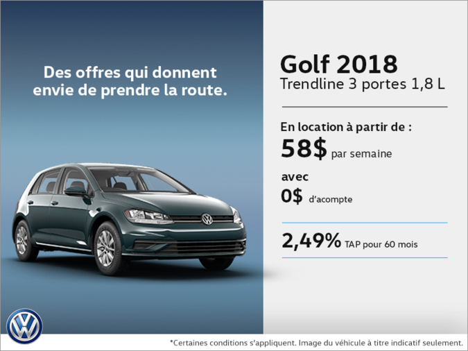 Louez la Golf 3 portes 2018!
