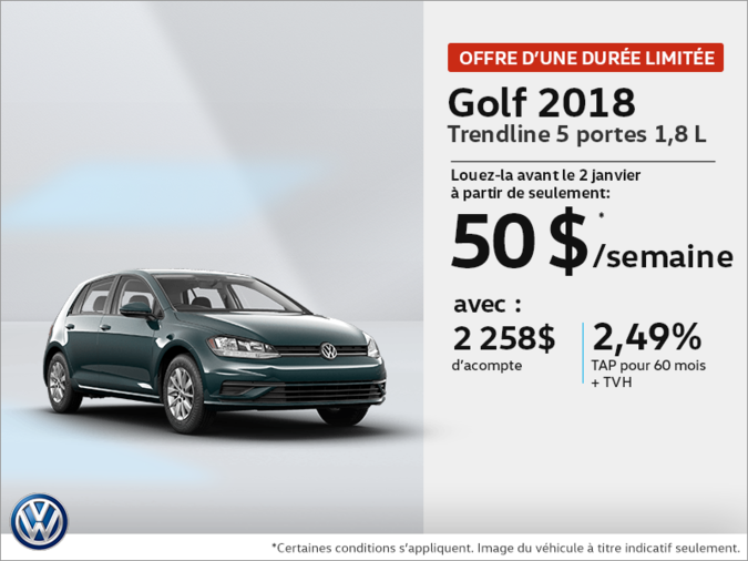 Louez la Golf 3 portes 2018!