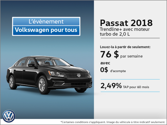 Obtenez la Passat 2018 dès aujourd'hui!
