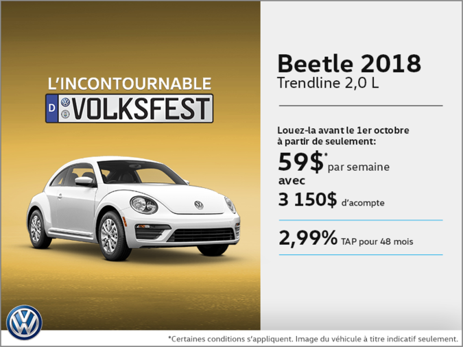Conduisez la Beetle 2018 dès aujourd'hui!