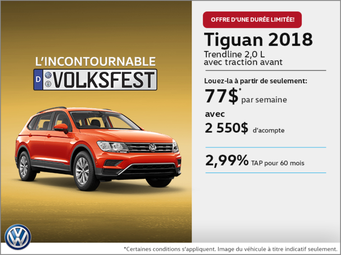 Conduisez le Tiguan 2018 dès aujourd'hui!