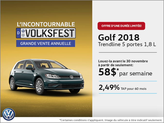 Conduisez la Golf 5 portes 2018 dès aujourd'hui!