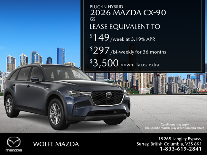 Wolfe Mazda - Get the 2026 Mazda CX-90 Plug-In Hybrid