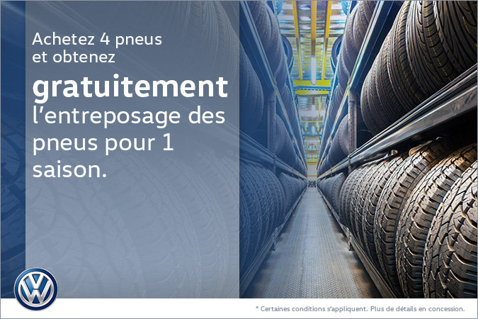 Entreposage saisonnier gratuite des pneus à l'achat des pneus
