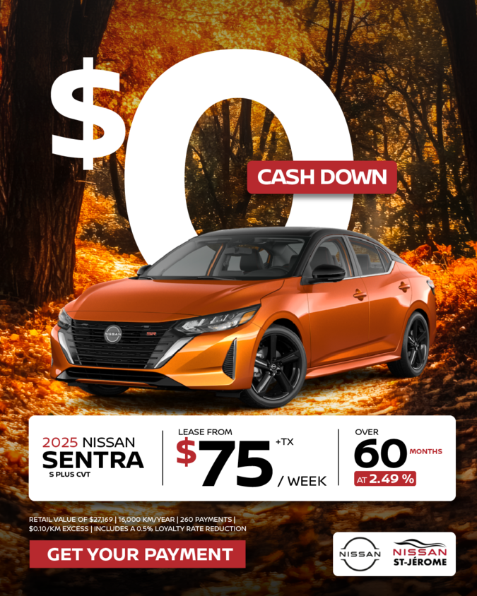 Get the 2025 Sentra S PLUS CVT Today!