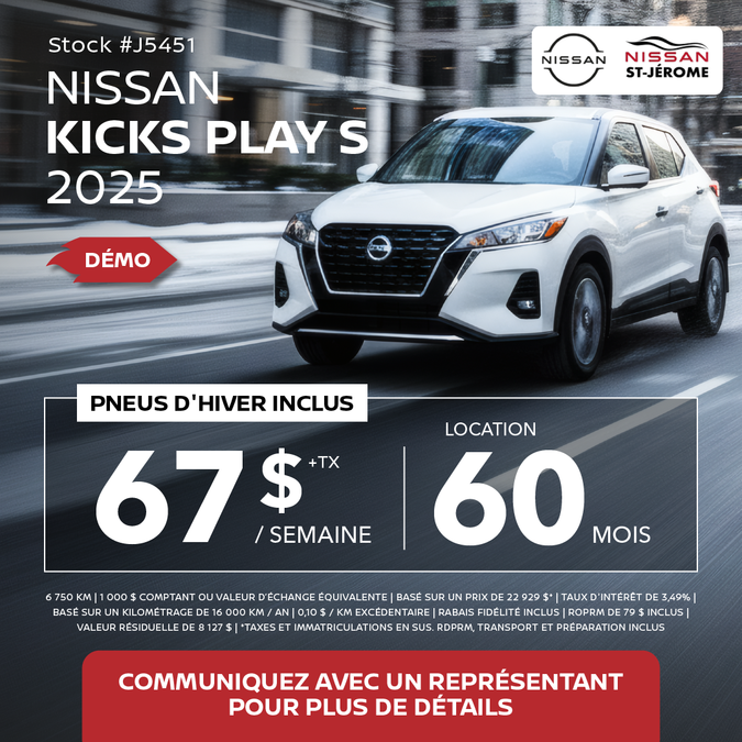 Obtenez le kicks Play S 2025