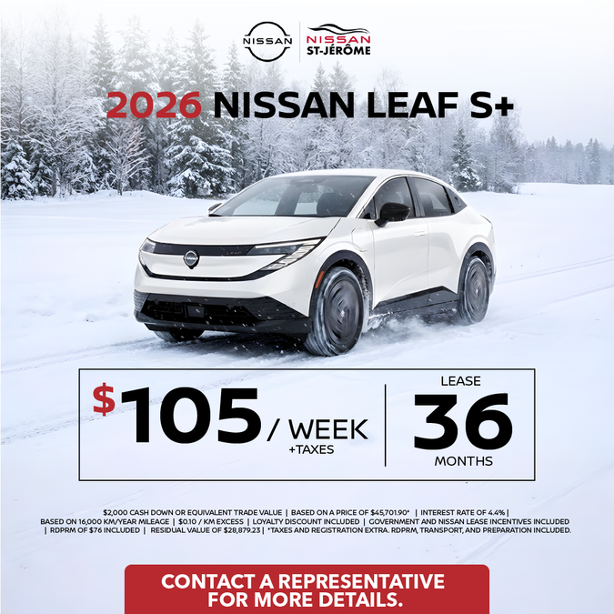 Get the 2026 Nissan LEAF S+ Today!