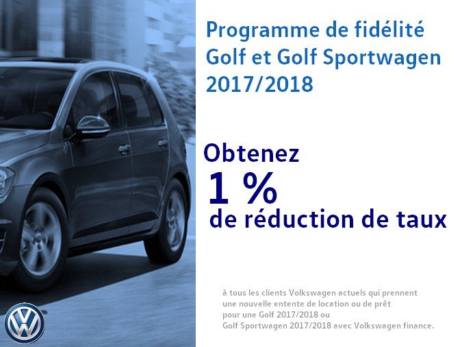 Programme de fidélité Golf et Golf Sporwagen 2017/2018