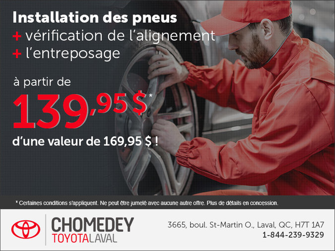 Installation des pneus