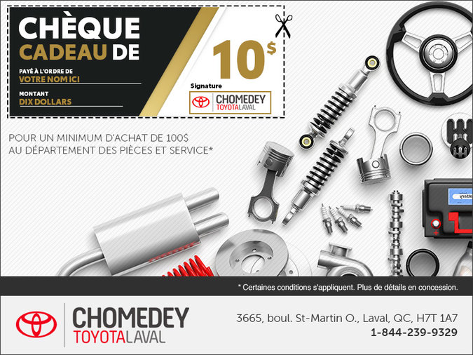 Chèque Cadeau de 10$