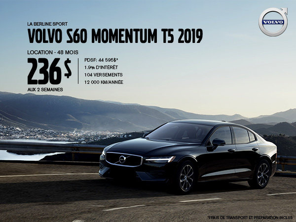 Rabais Volvo S60 - Août 2019