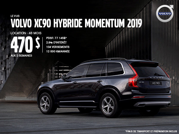 Rabais Volvo XC90 hybride - Août 2019