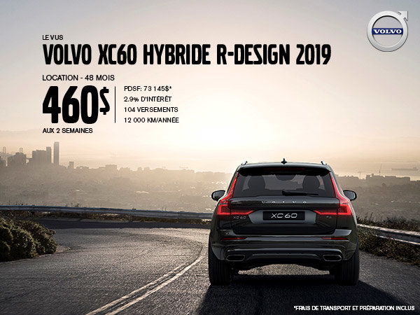 Rabais Volvo XC60 hybride - Août 2019
