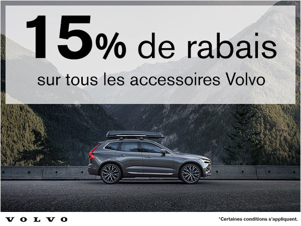 15% de rabais sur tous les accessoires Volvo