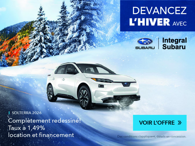 Elle arrive chez Intégral Subaru, la nouvelle Solterra 2026, 100% électrique!