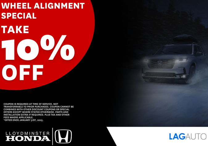 Save 10% on Prebooked Wheel Alignment