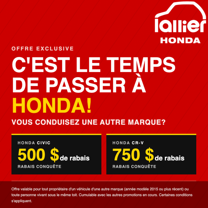 C'est le temps de passer à Honda !