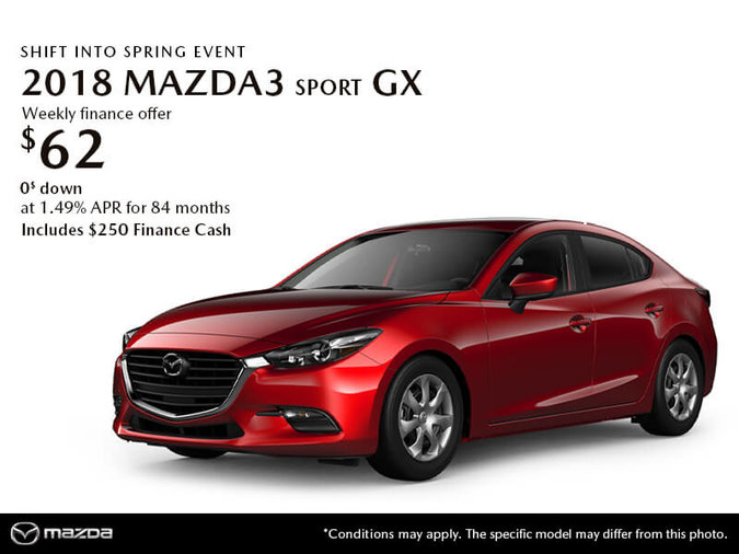 GET THE 2018 MAZDA3 SPORT GX TODAY!