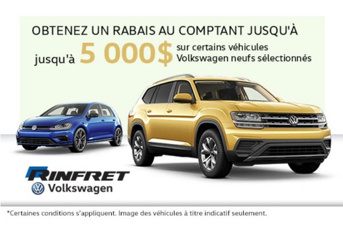 Jusqu'à 5000$ de RABAIS - Rinfret Volkswagen