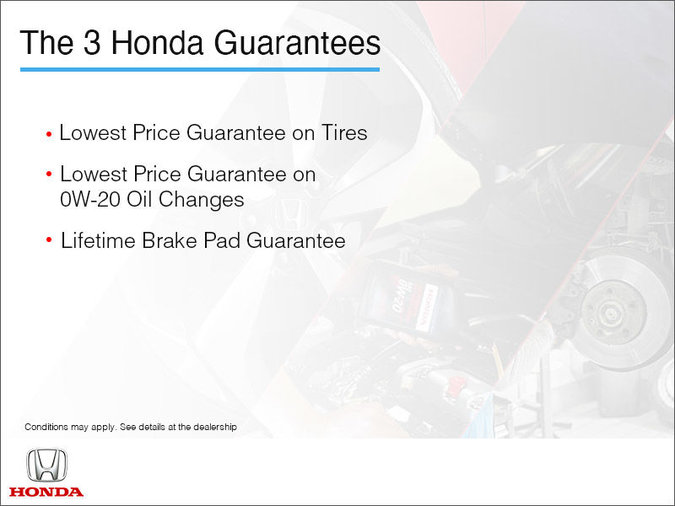 The 3 Honda Guarantees