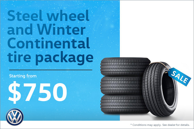Steel wheel and Winter Continental tire package starting from $750