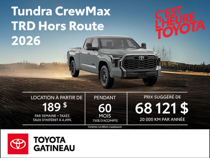 Toyota Tundra CrewMax TRD Hors Route 2026