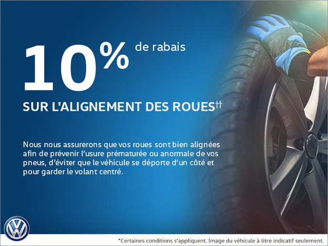 10% de rabais sur le service d'alignement!