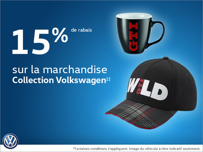 15% de rabais sur la marchandise collection Volkswagen