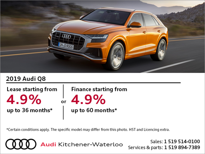 Drive the 2019 Audi Q8 today!