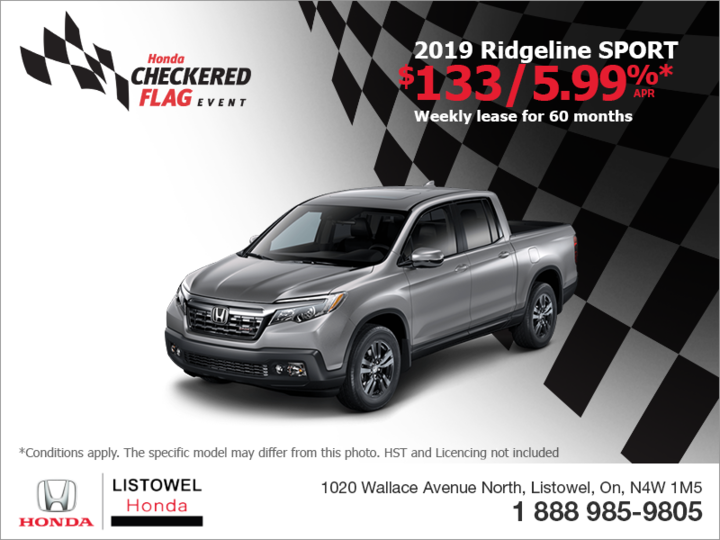 Honda Ridgeline Lease >> Lease The 2019 Honda Ridgeline Listowel Honda Honda Ridgeline Lease >> Lease The 2019 Honda Ridgeline Listowel Honda