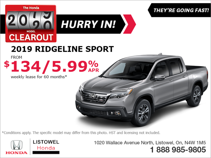Lease the 2019 Honda Ridgeline!