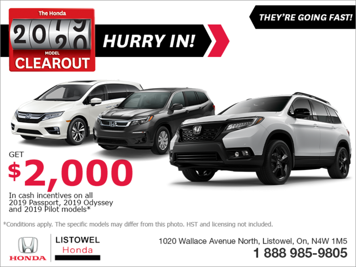 The Honda 2019 Model Clearout Event!