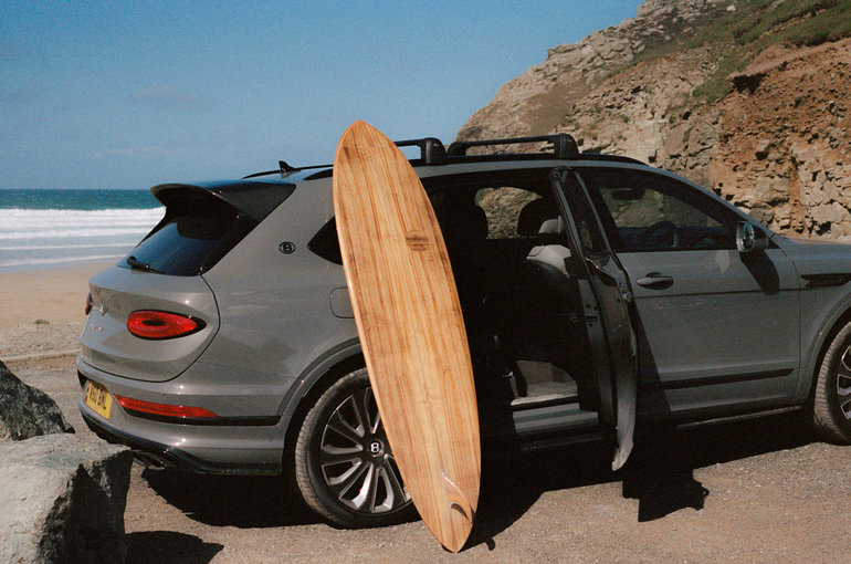 Bentley Partners with Surf Brand to Craft One-of-a-Kind Wooden Surfboard