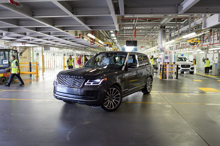 The first Range Rover made under social distance measures produced in May