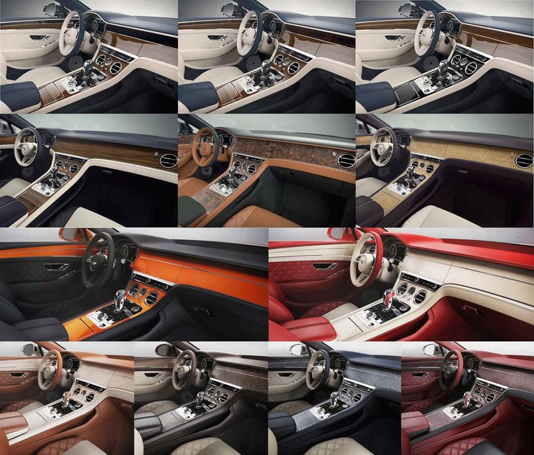 Bentley proposera plus de 5000 combinaisons possibles de placages intérieurs