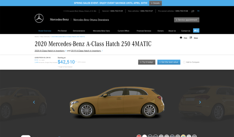 Comment utiliser le configurateur en ligne sur le site de Mercedes-Benz Ottawa