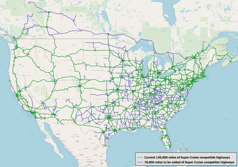 Cadillac to Increase Super Cruise Compatible Highway Network