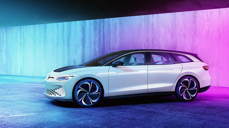 Volkswagen unveils new ID. Space Vizzion at the Los Angeles Auto Show